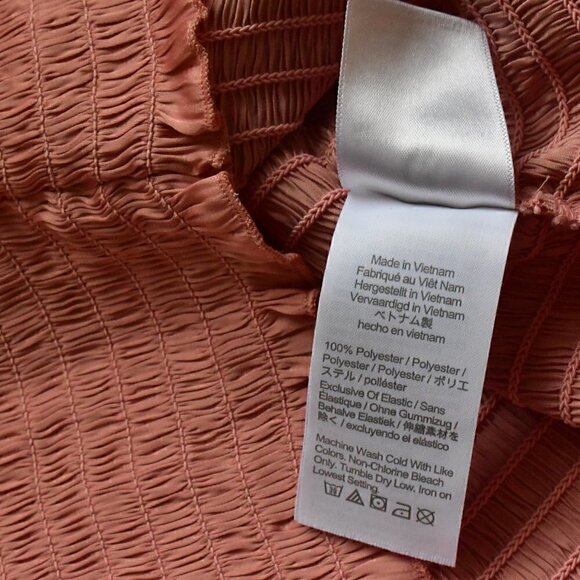 J. Crew Square Neck Pink Satin Smocked Blouse Top Size S - Picture 10 of 12